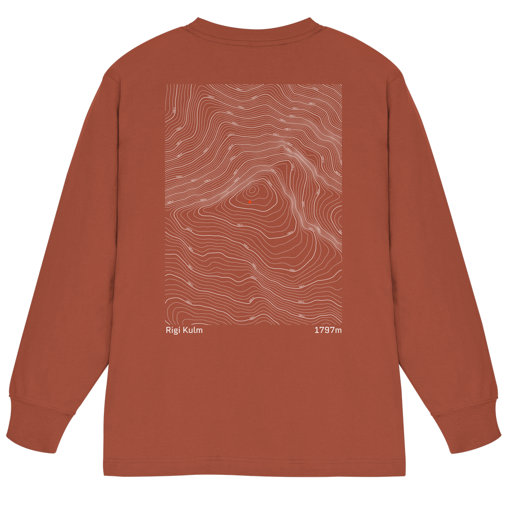 Rigi Kulm Höhenlinien Oversized Longsleeve (Unisex)