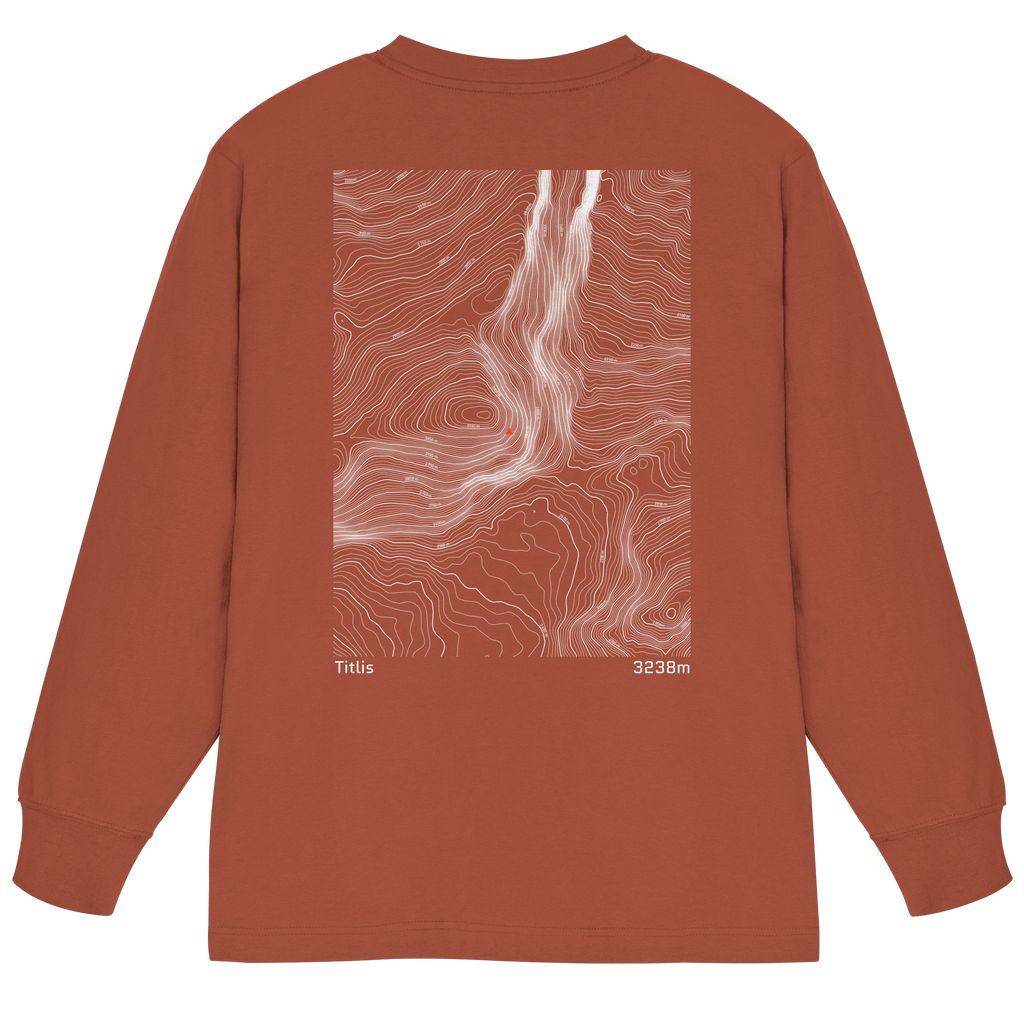 Titlis Höhenlinien Oversized Longsleeve (Unisex)