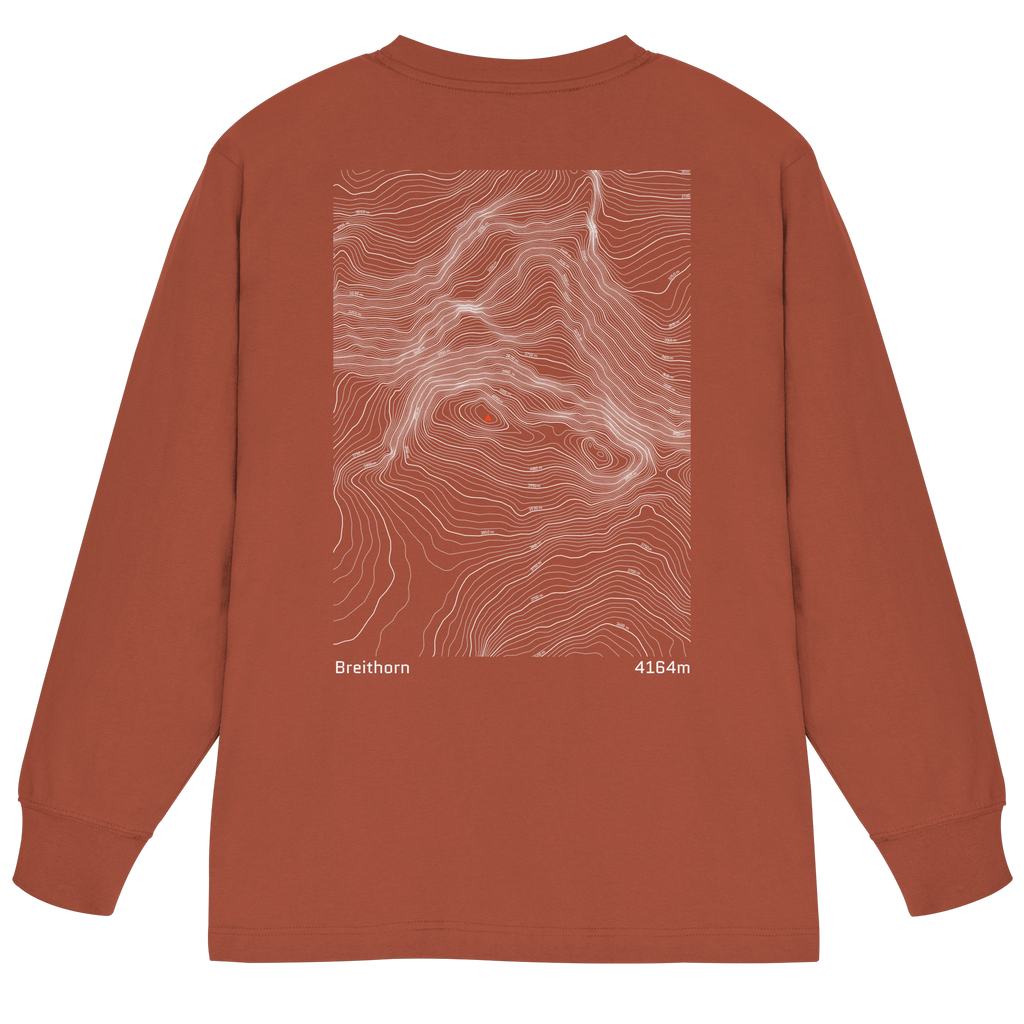 Breithorn Höhenlinien Oversized Longsleeve (Unisex)