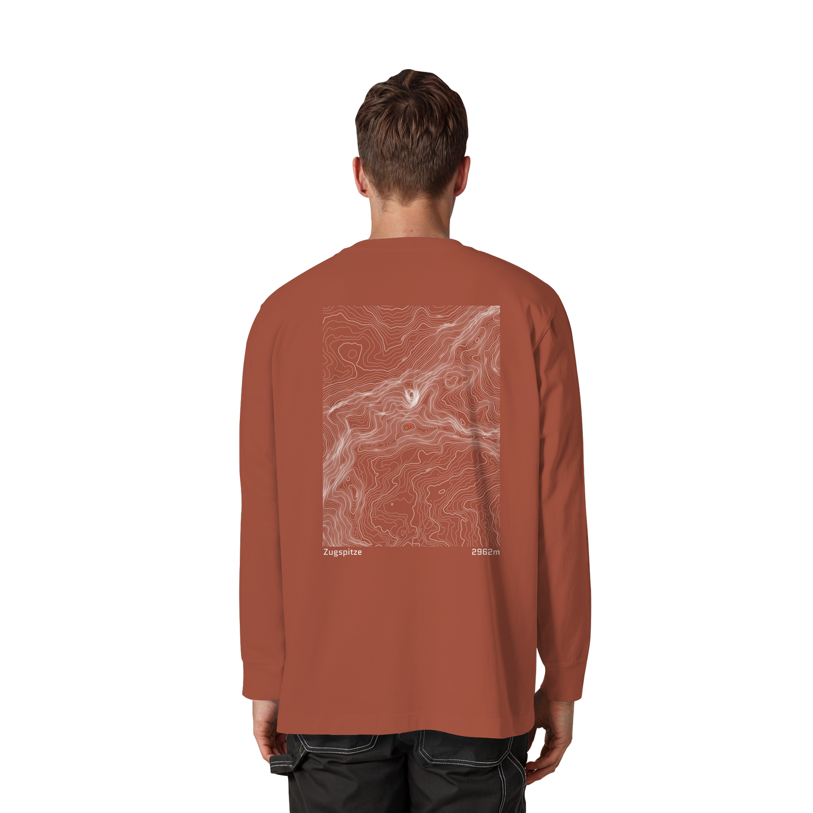 Watzmann Höhenlinien Oversized Longsleeve (Unisex)
