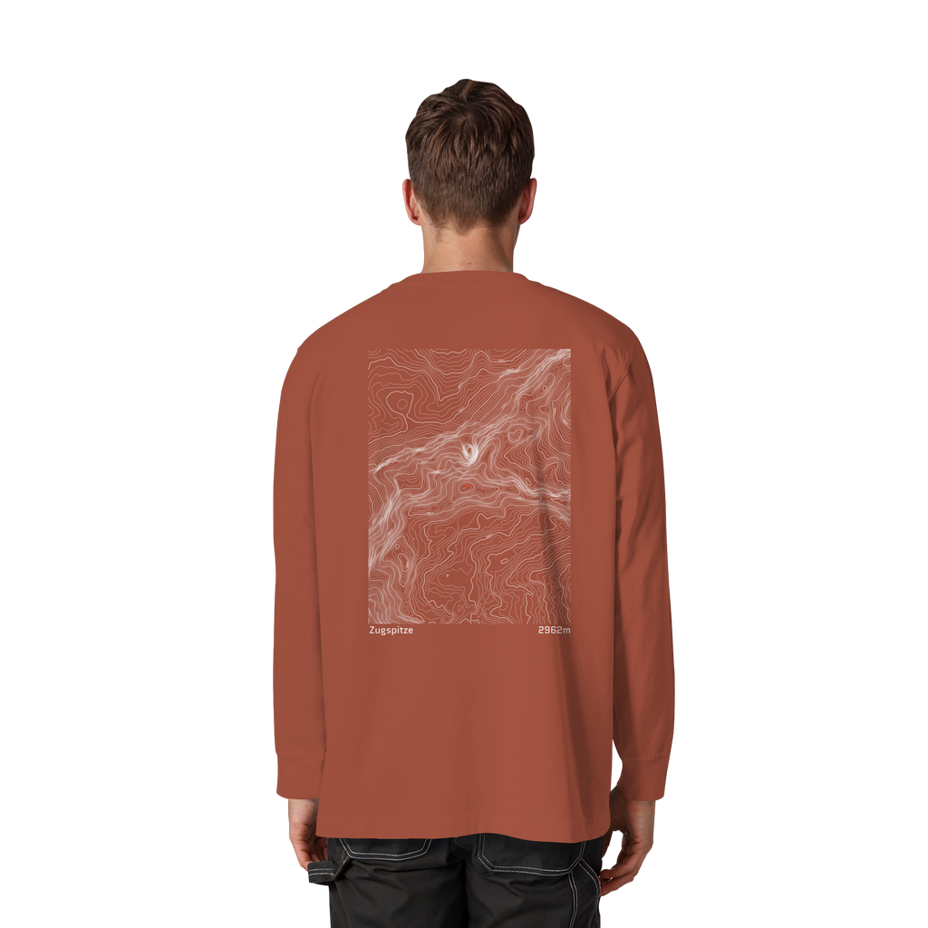 Watzmann Höhenlinien Oversized Longsleeve (Unisex)