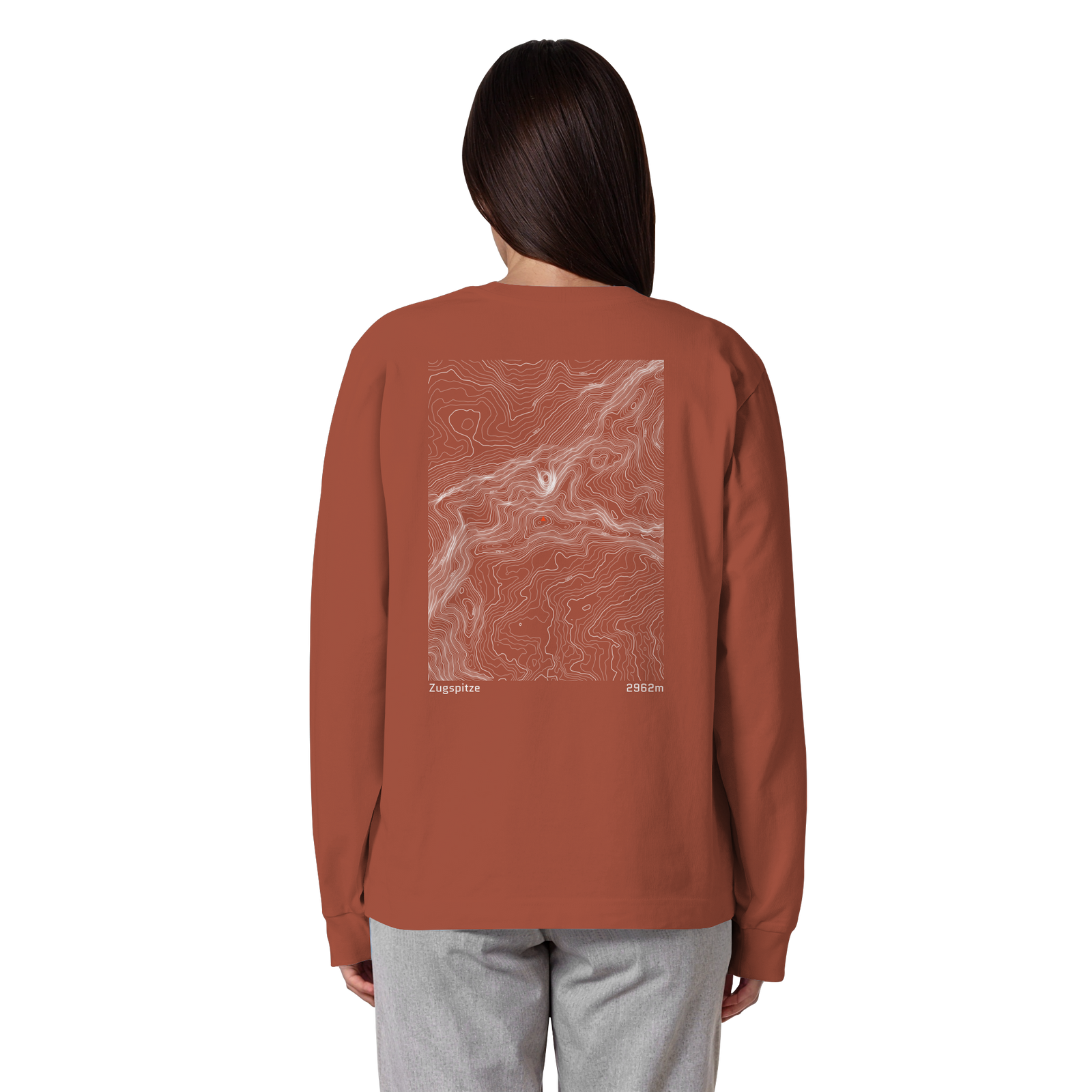 Watzmann Höhenlinien Oversized Longsleeve (Unisex)